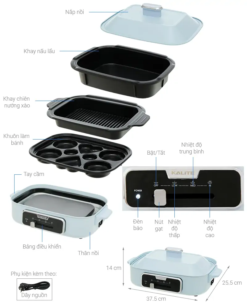 Nồi Lẩu Điện Kalite KL-666 4 lít 14