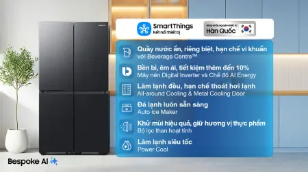 Tủ Lạnh Samsung Inverter 648 Lít RF59C766FB1/SV