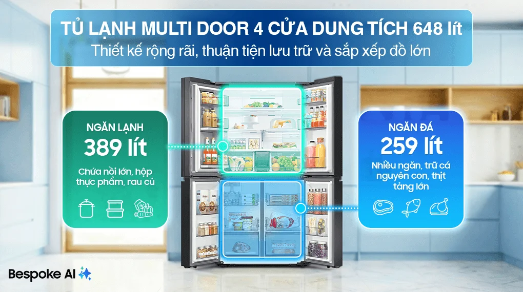 Tủ Lạnh Samsung Inverter 648 Lít RF59CB66F8S/SV
