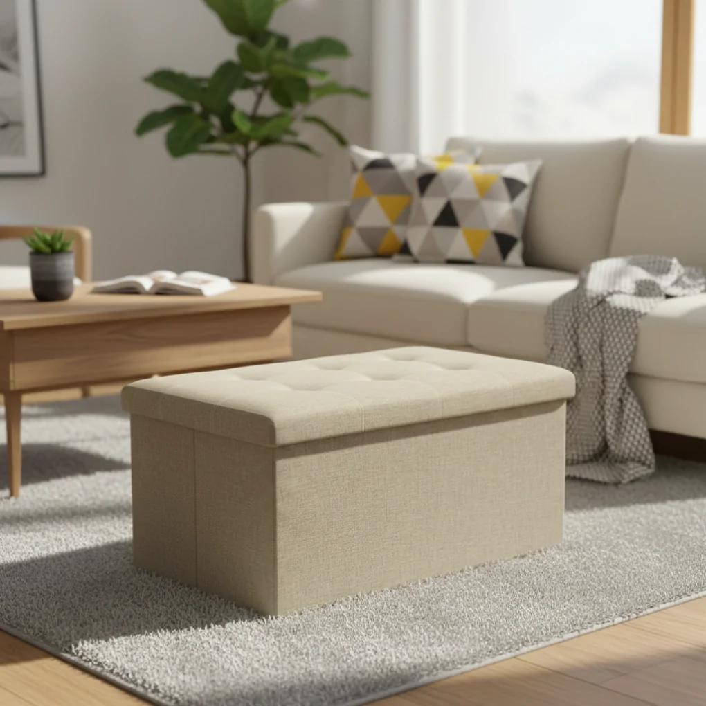 Ghế Hộp Vải ECOSS2 Nâu Nhạt