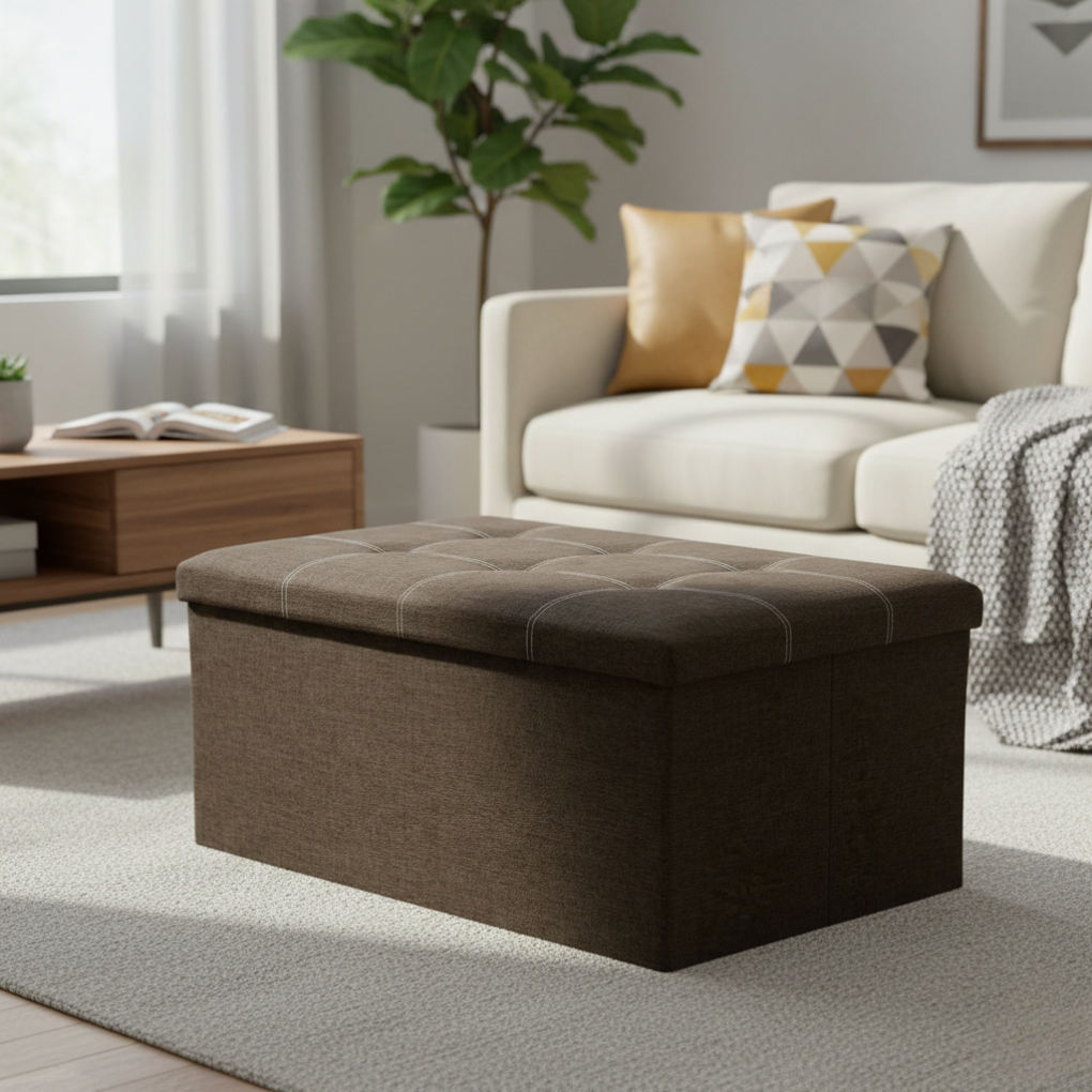 Ghế Hộp Vải ECOSS3 N&acirc;u Đậm