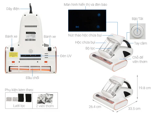 Máy Hút Bụi Đệm Giường Uwant M300 Màu Trắng