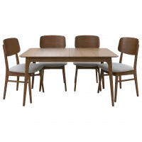 Bộ Bàn Ăn Mở Rộng SANS WM1813 + 4 Ghế Ăn Sans WM1892B Sồi Đậm