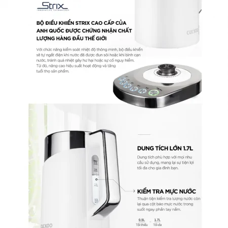 Ấm Đun Siêu Tốc Cuckoo CK-A170T 1.7 Lít (Màu Trắng) 3