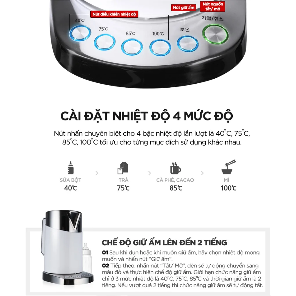 Ấm Đun Siêu Tốc Cuckoo CK-A170T 1.7 Lít (Màu Trắng) 4