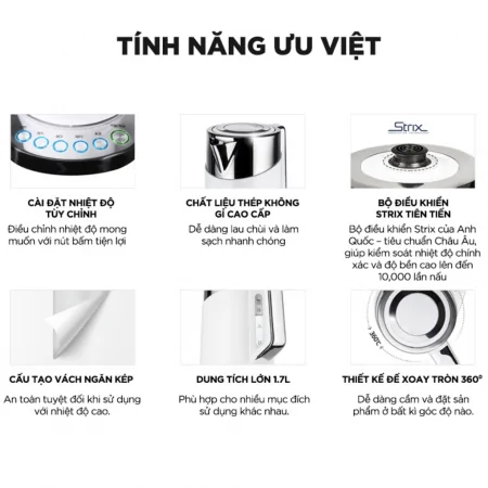 Ấm Đun Siêu Tốc Cuckoo CK-A170T 1.7 Lít (Màu Trắng) 2
