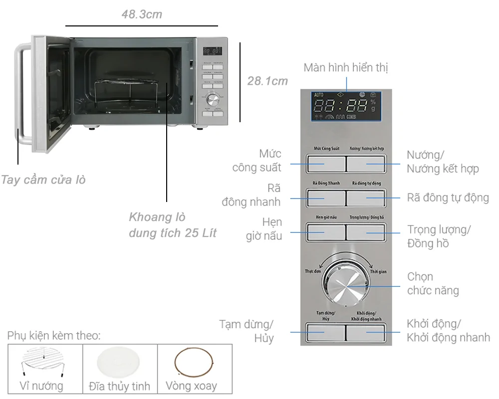 Lò Vi Sóng Galanz D90D25ETL-ZWA 25 Lít 10