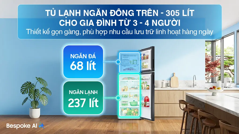 Tủ Lạnh Samsung Inverter 305 Lít RT31CB56248ASV