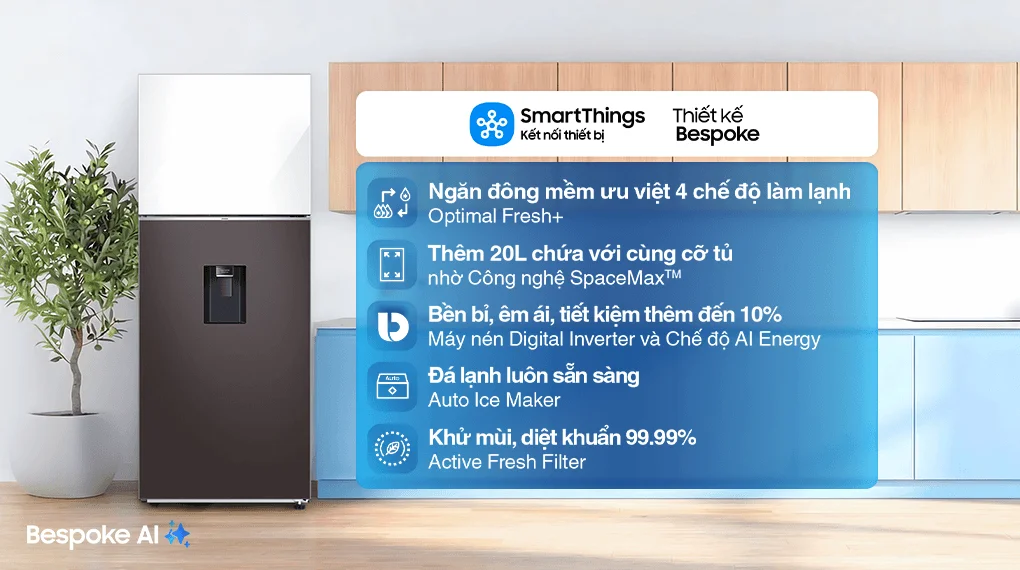 Tủ Lạnh Samsung Bespoke Inverter 406 Lít RT42CB6784C3SV