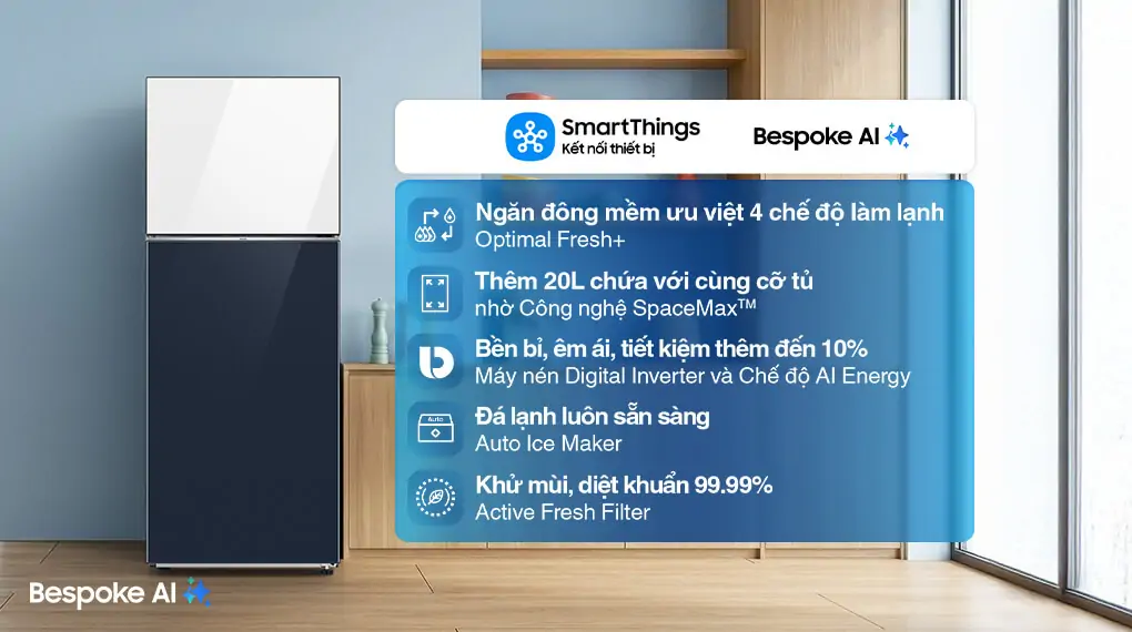 Tủ Lạnh Samsung Bespoke Inverter 460 Lít RT47CB66868ASV