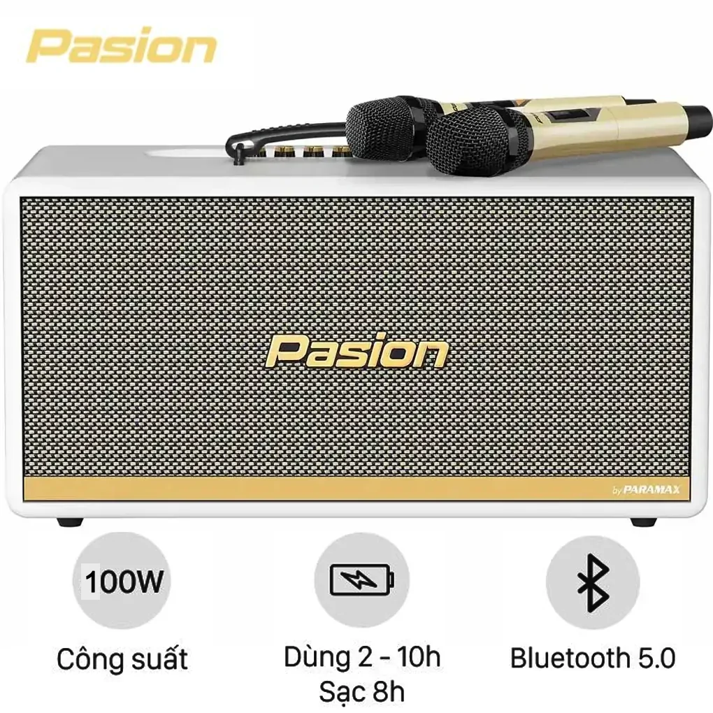 Loa Di Động Xách Tay Paramax PASION 2c (Màu Trắng)
