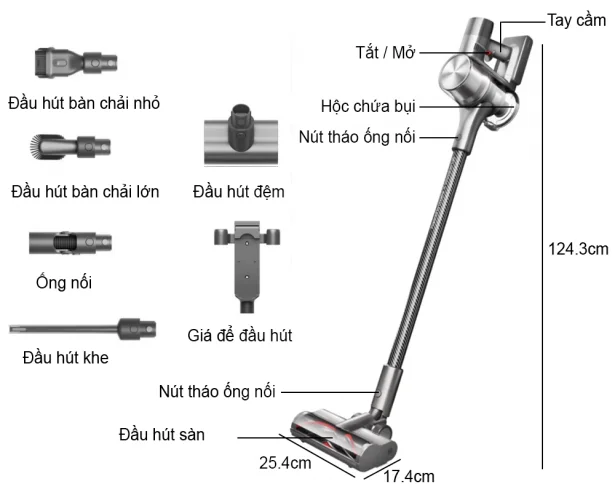 Máy Hút Bụi Loại Cầm Tay, Động Cơ Liền Dreame T30