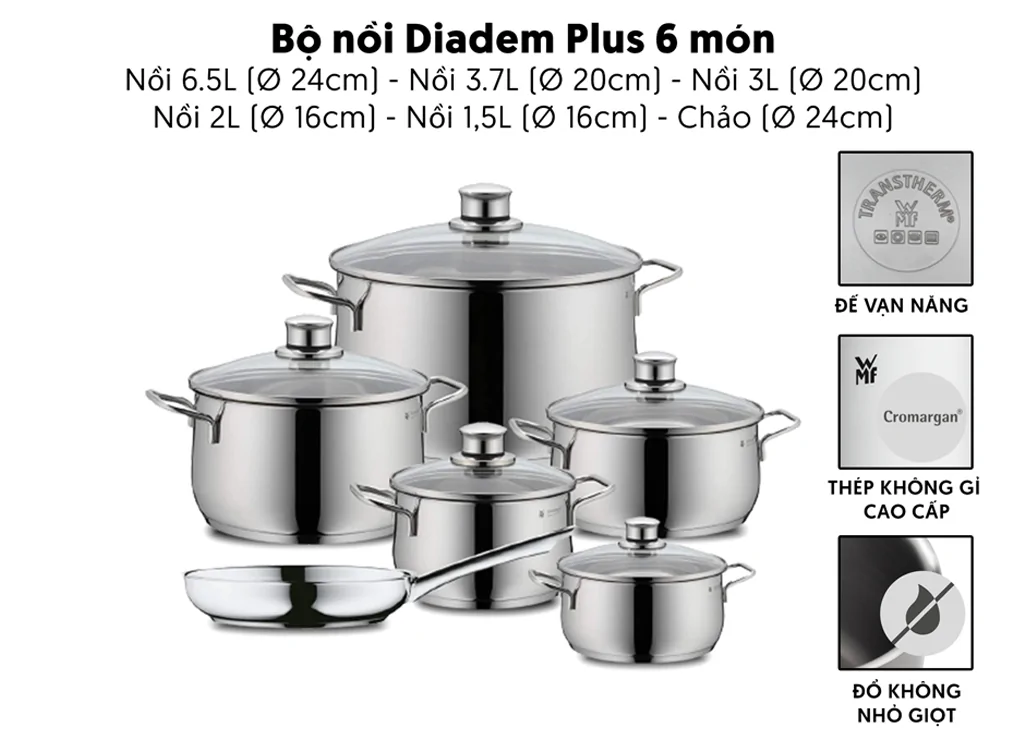 Bộ Nồi Diadem Plus WMF 0730026040 0