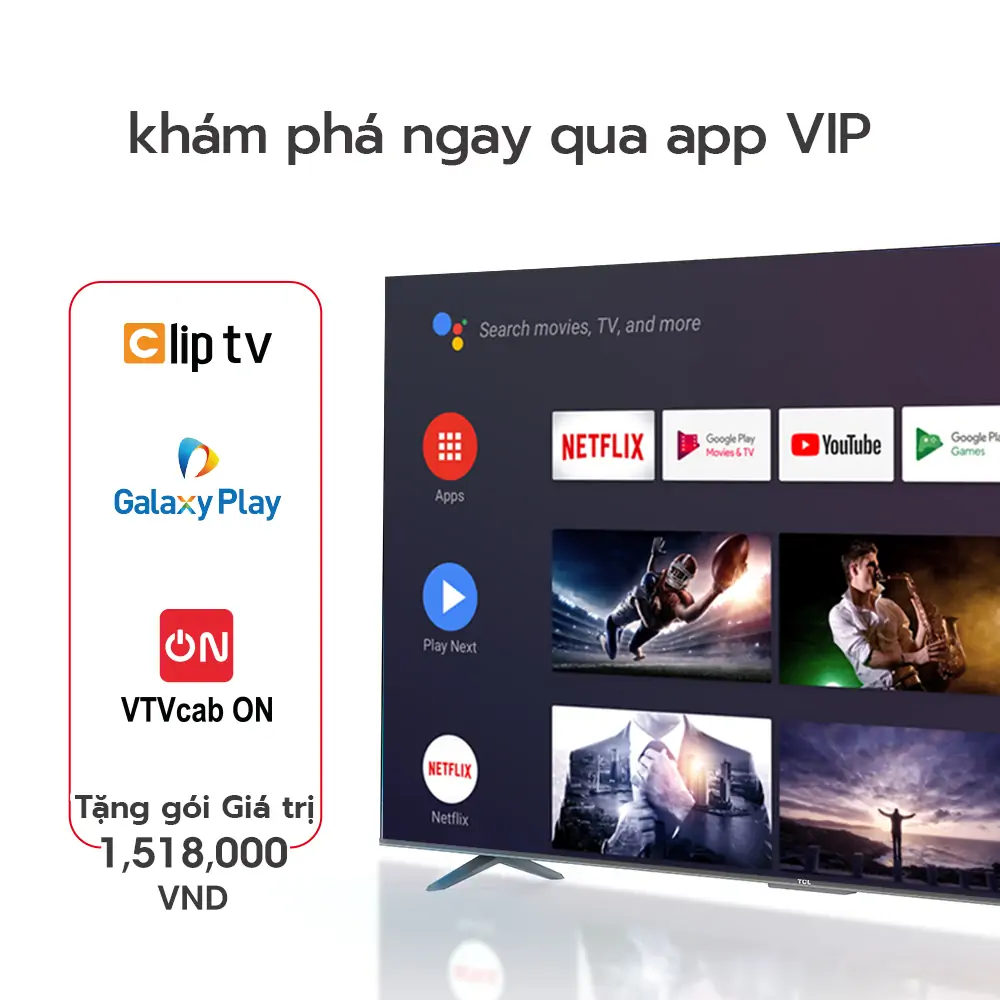 Google Tivi TCL 4K 43 Inch 43T66 3