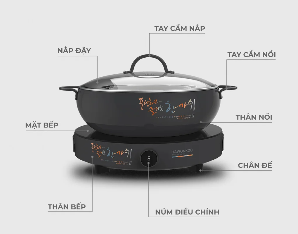 Bếp Điện Từ Đơn Hawonkoo CEH-101-I-GR 17