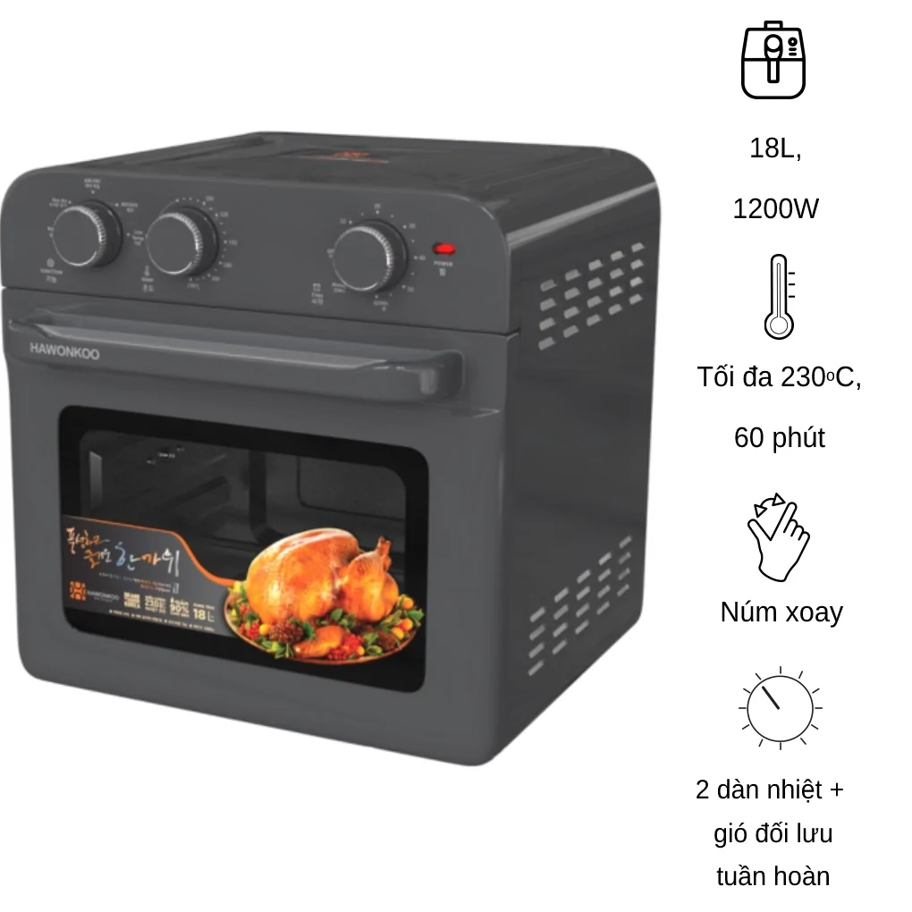 Nồi Chiên Không Dầu Hawonkoo AFH-180-GR