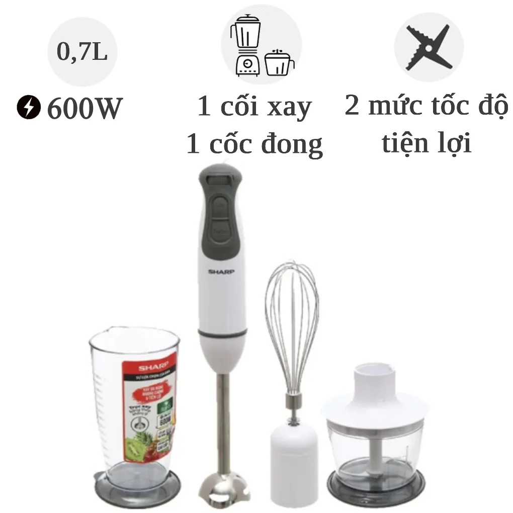 Máy Xay Cầm Tay Sharp EM-H076SV-WH