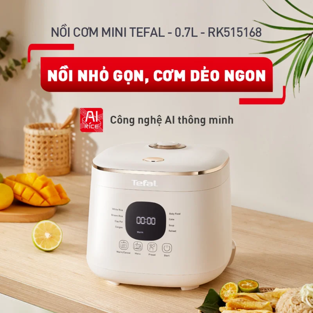 Nồi Cơm Điện Tử Tefal Rice Mate Mini RK515168 0.7 Lít 0