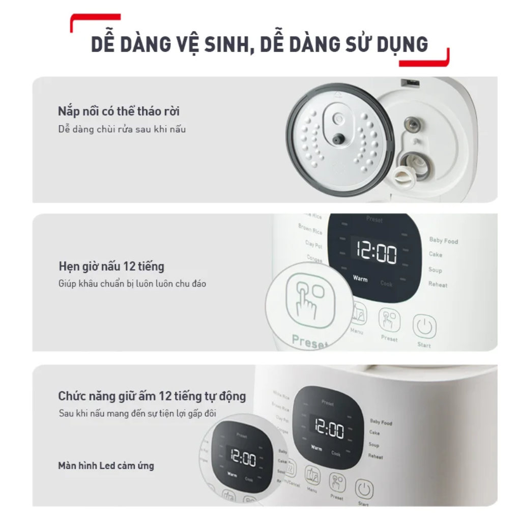 Nồi Cơm Điện Tử Tefal Rice Mate Mini RK515168 0.7 Lít 1