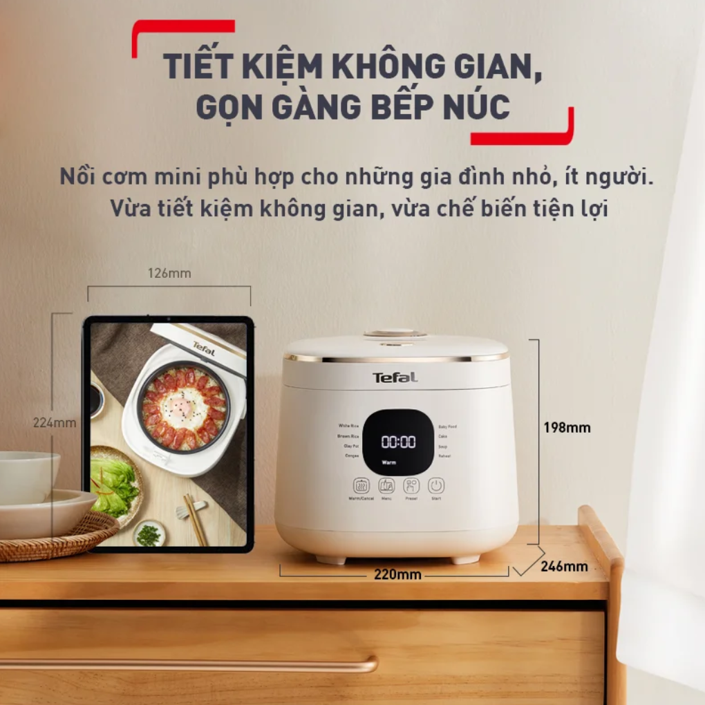 Nồi Cơm Điện Tử Tefal Rice Mate Mini RK515168 0.7 Lít 2