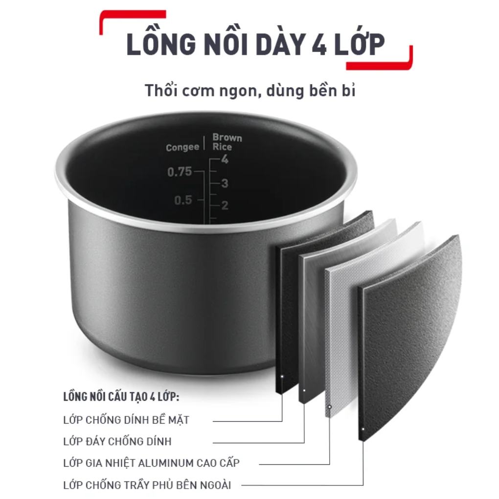 Nồi Cơm Điện Tử Tefal Rice Mate Mini RK515168 0.7 Lít 3