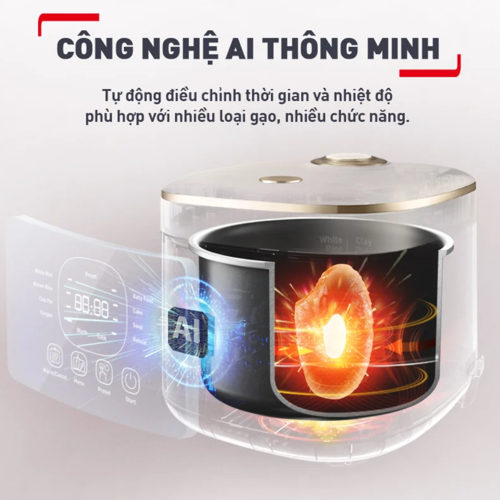 Nồi Cơm Điện Tử Tefal Rice Mate Mini RK515168 0.7 Lít 5