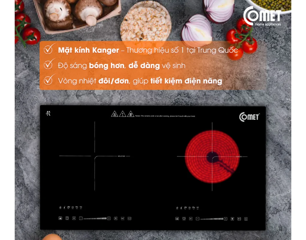 Bếp Đôi Hồng Ngoại - Điện Từ Comet CM5588 0