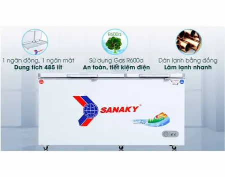 Tủ Đông Mát Sanaky 485 Lít VH-6699W1 0