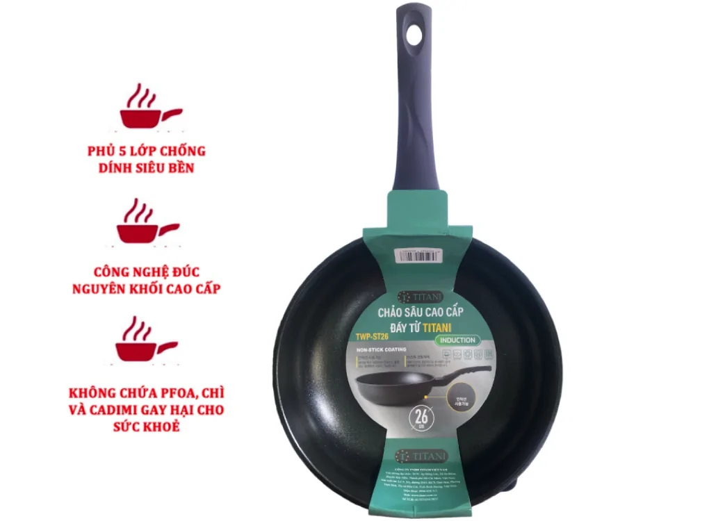 Chảo Sâu Cao Cấp Đáy Từ Titani TWP-ST26 4