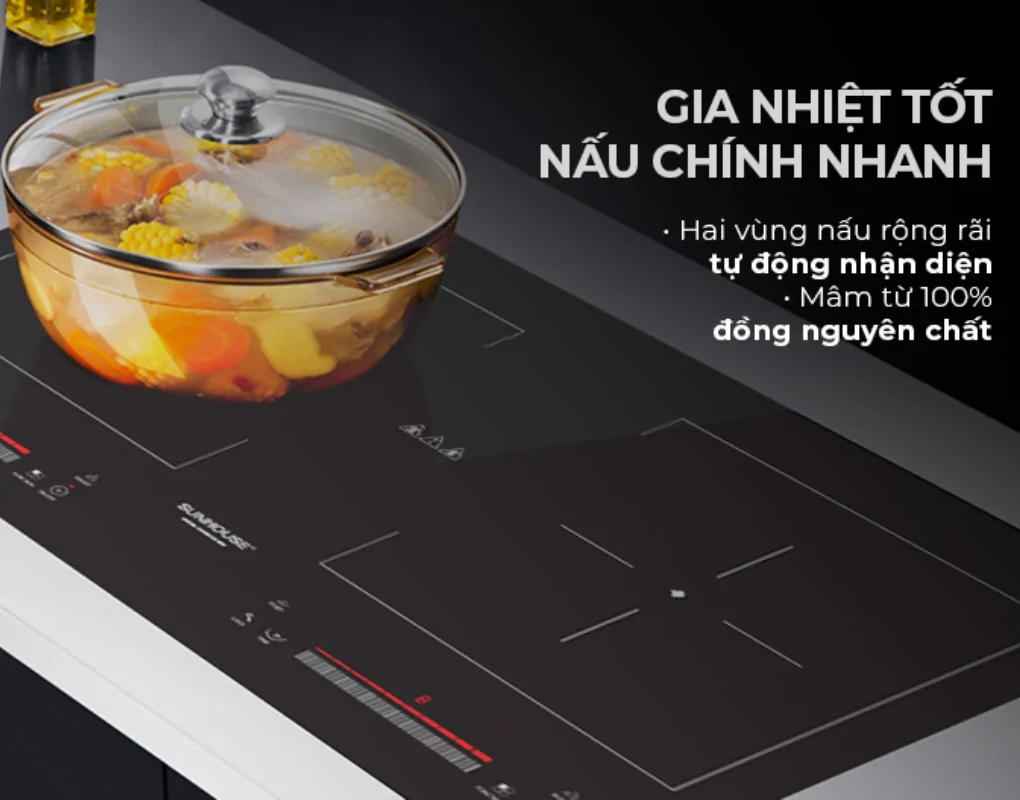 Bếp Đôi Điện Từ Sunhouse SHB9208 NEW - Thái Lan 8