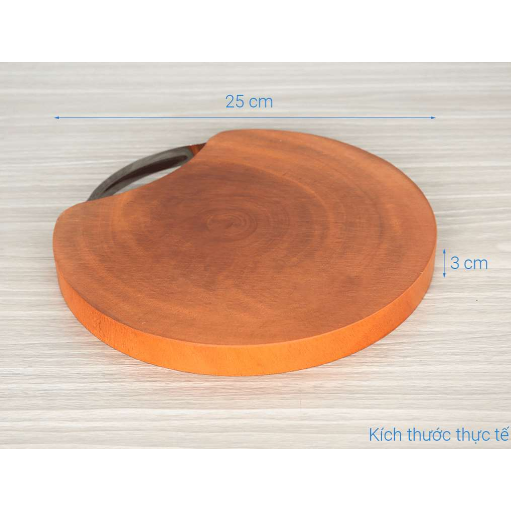Thớt Tròn Móc Inox Gỗ Xà Cừ Thanh Tú 25cm 0