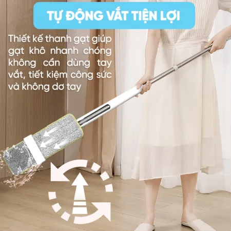 Cây Lau Nhà Vải Sợi Ag+ Thần Kỳ Kéo Vắt MyJae 0