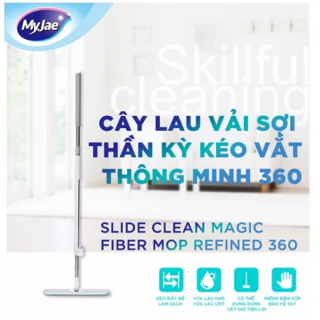 Cây Lau Nhà Vải Sợi Ag+ Thần Kỳ Kéo Vắt MyJae 2
