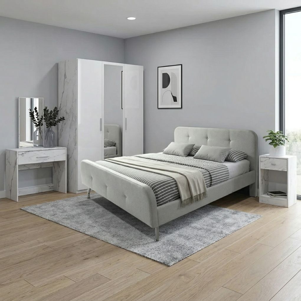 Bộ Ph&ograve;ng Ngủ Giường Vải Camilla NS12075-B 1M8