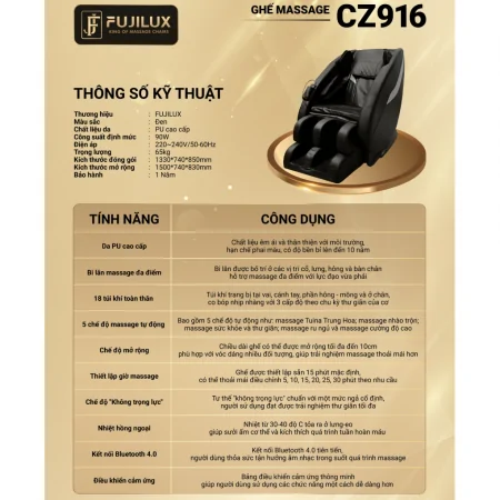 Ghế Massage Fuji Luxury CZ916 13