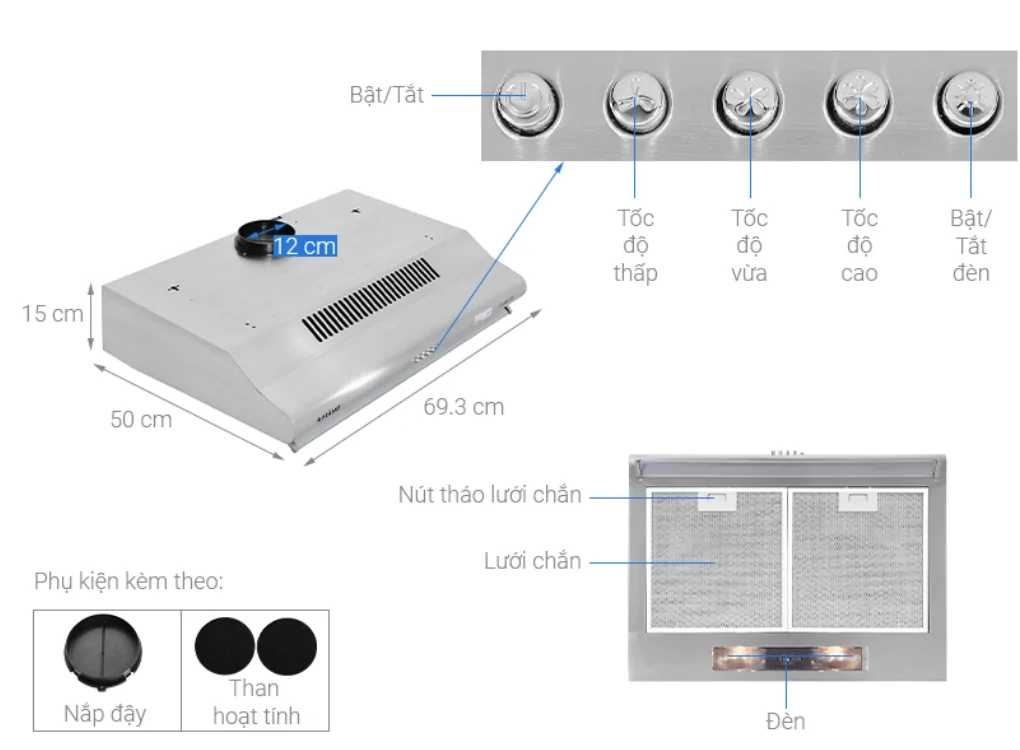 Máy Hút Mùi Pramie CL9S-700 7