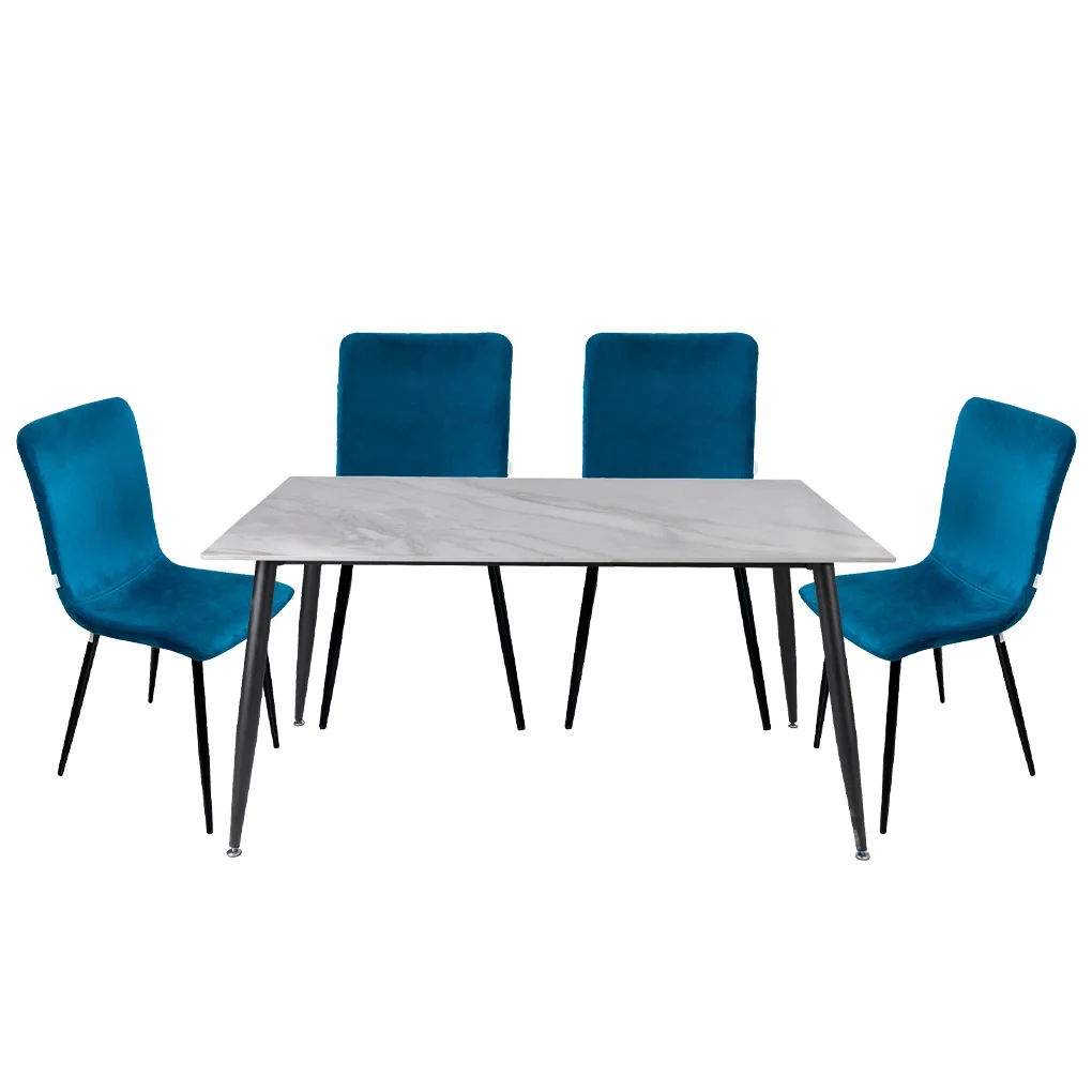 Bộ Bàn Ăn MLM-181357 + 4 Ghế Ăn MLM-181311 Xanh