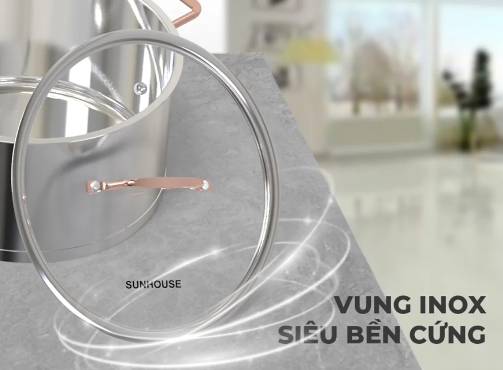 Bộ Nồi Chảo Inox Cao Cấp 5 Đáy Sunhouse SHG989 1