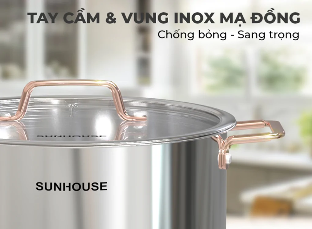 Bộ Nồi Chảo Inox Cao Cấp 5 Đáy Sunhouse SHG989 2