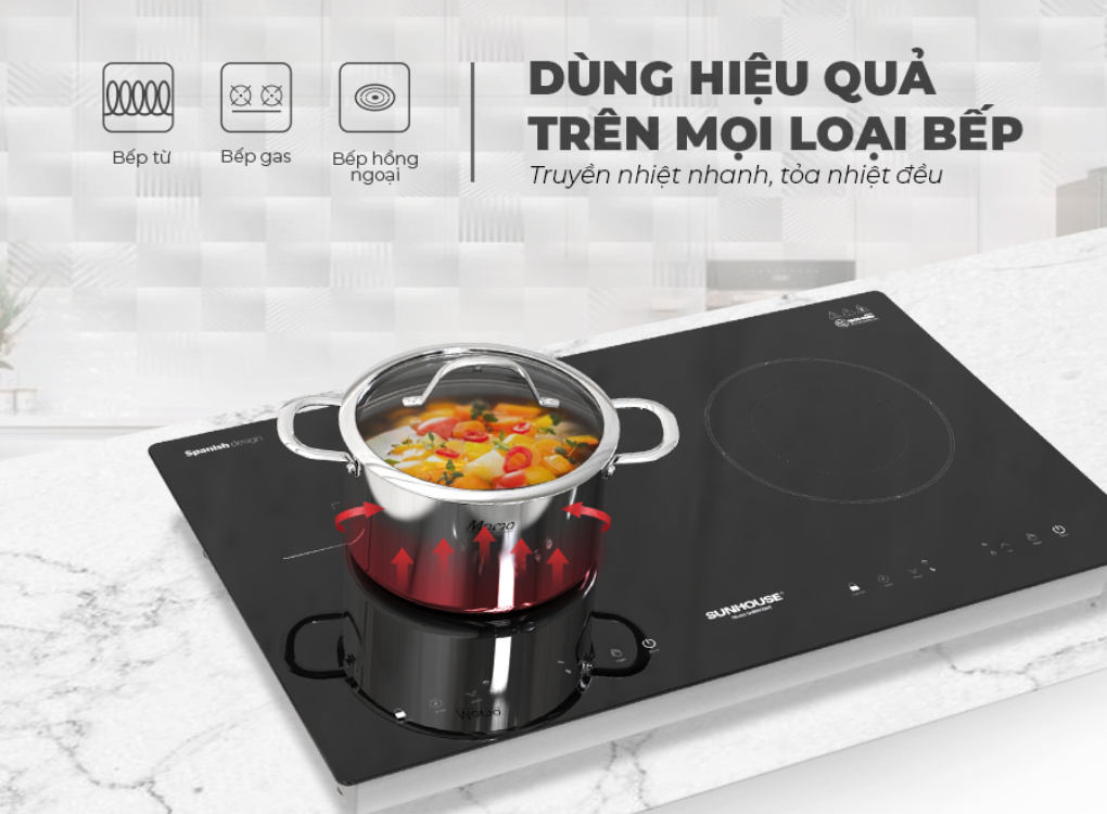 Bộ Nồi Inox Đa Lớp Sunhouse Mama SHG701 3