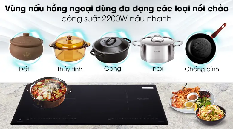 Bếp Từ Hồng Ngoại Đôi Pramie PRMY-2108 - Malaysia 5