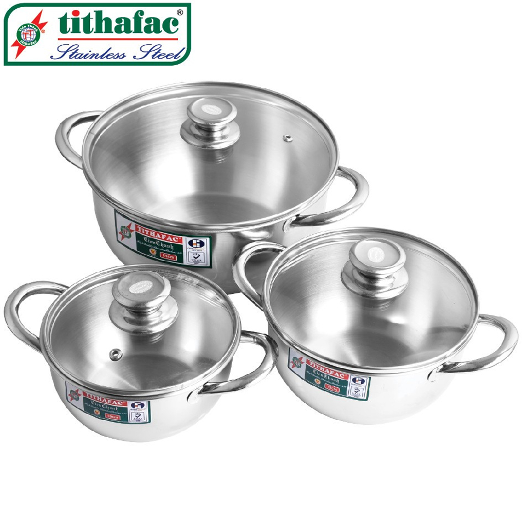 Bộ Nồi Bầu Inox 430 Đáy Từ TF03 0