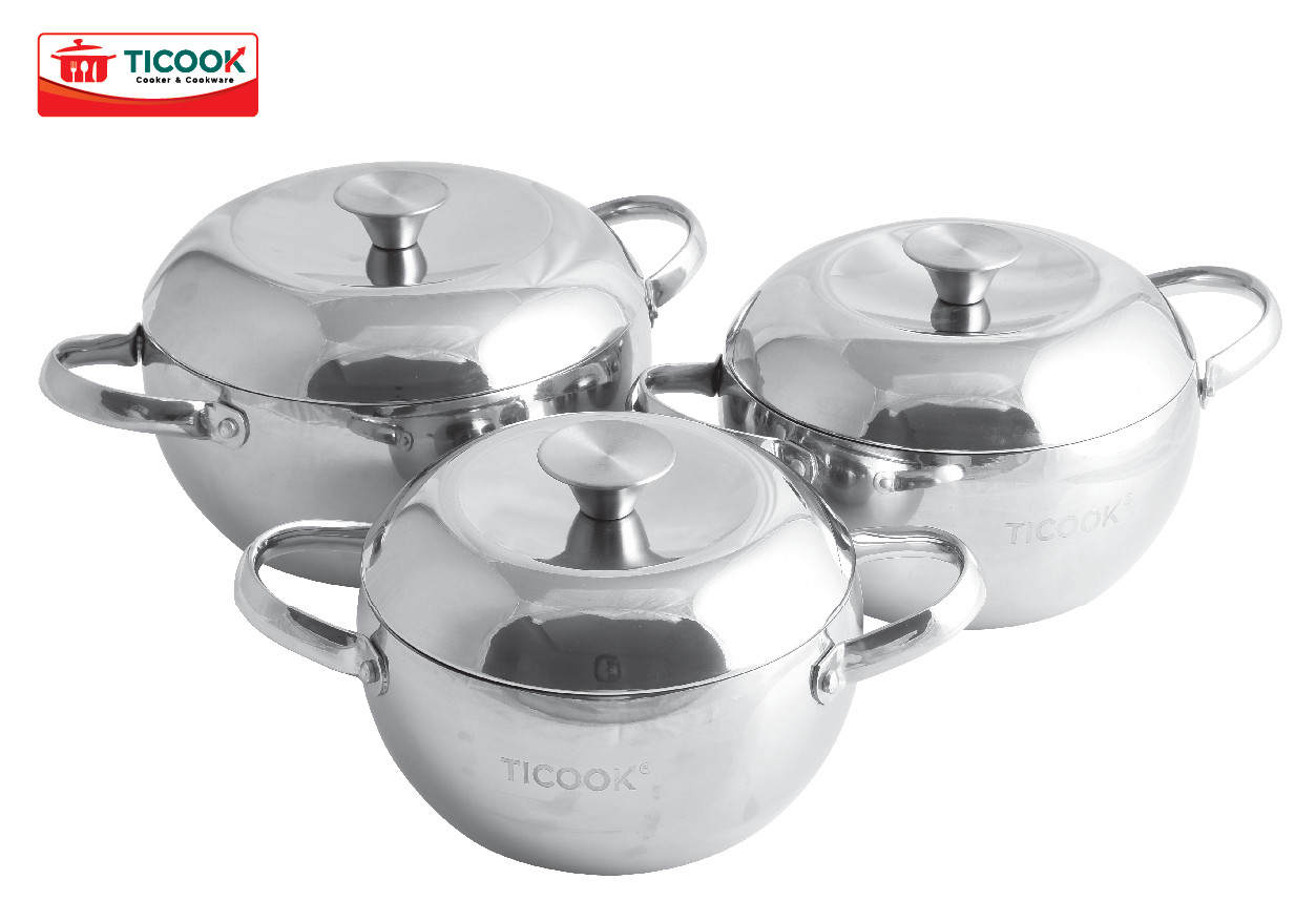 Bộ Nồi Táo Inox 304 Đáy Từ Ticook TK05 0