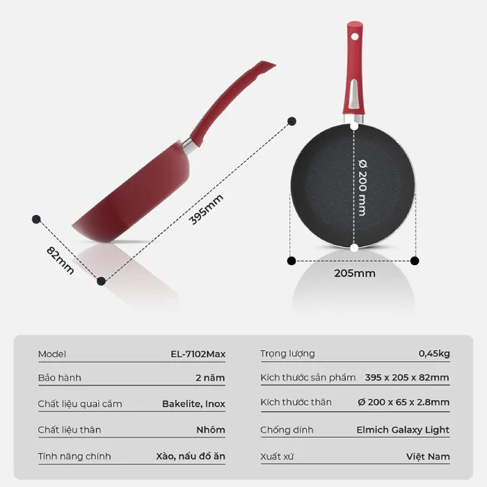 Chảo Chống Dính Elmich EL-7102Max Size 20cm 13