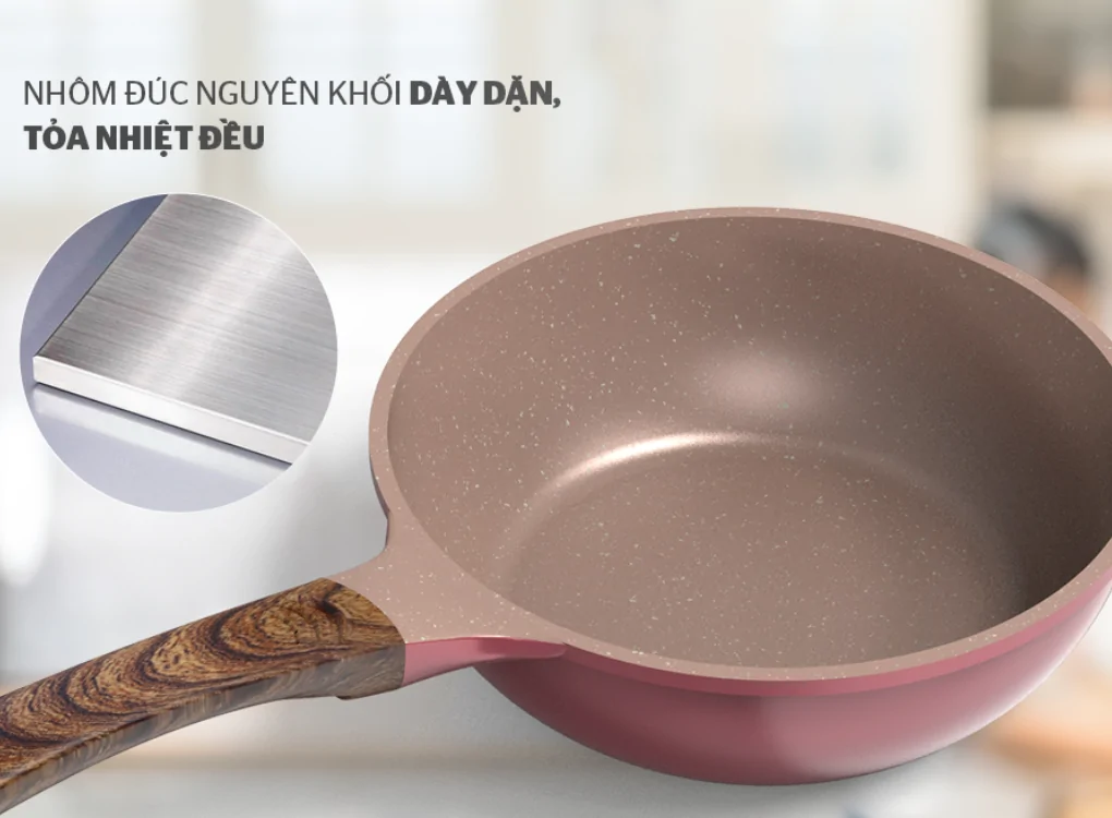 Chảo Sâu Siêu Bền Đá Dura Pro Sunhouse DP24MP 4