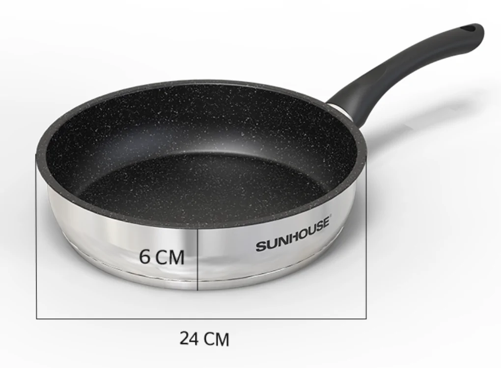Chảo Inox 5 Đáy Sunhouse IN24M4 4