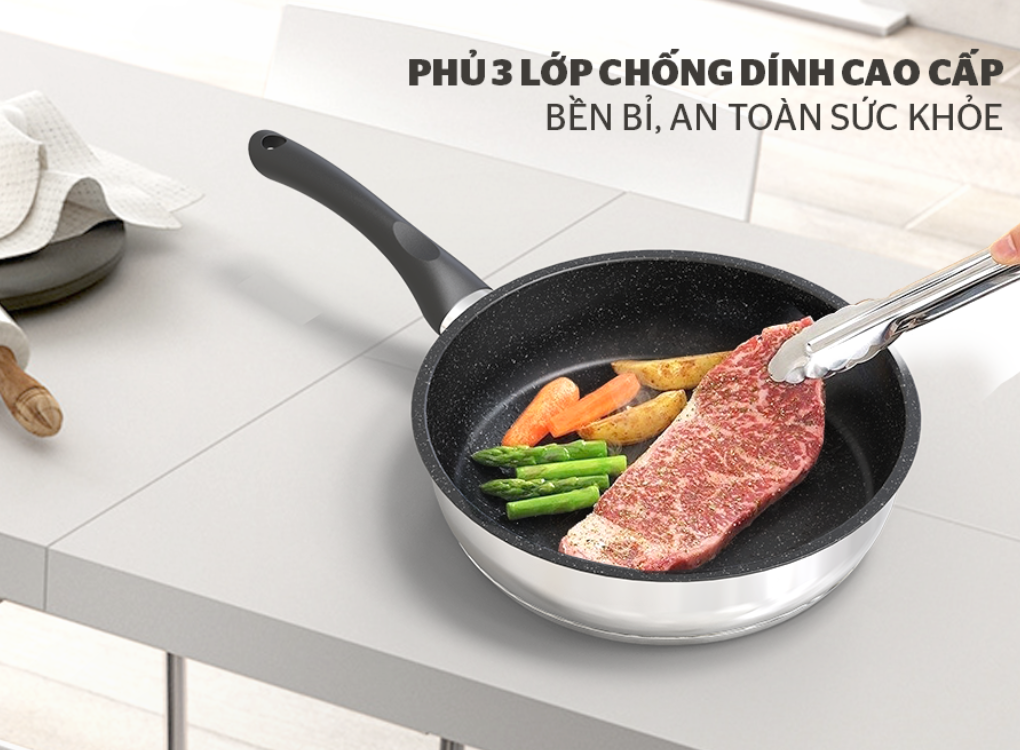 Chảo Inox 5 Đáy Sunhouse IN26M4 3