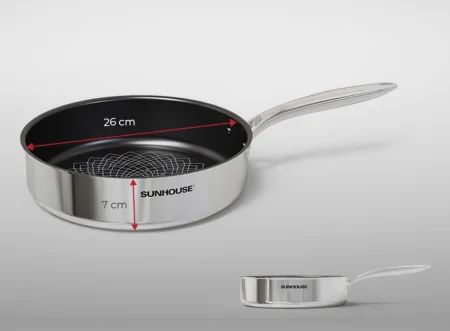 Chảo Inox 3 lớp Ultra Titanium Sunhouse STI26M 0