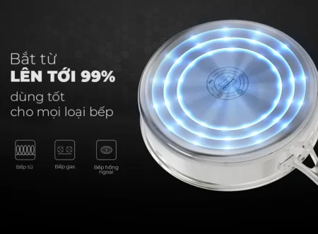 Chảo Inox 3 lớp Ultra Titanium Sunhouse STI26M 3