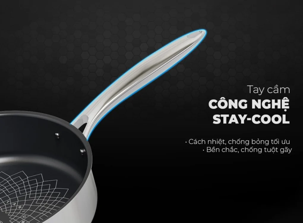 Chảo Inox 3 lớp Ultra Titanium Sunhouse STI26M 5